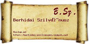 Berhidai Szilvánusz névjegykártya